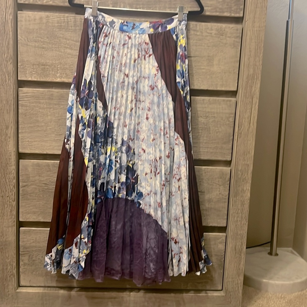 Anthropologie long pleated maxi skirt.